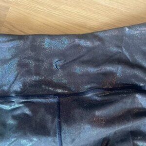 ** ZYIA Leggings Dark Blue Metallic Shimmer Light N’ Tight 7/8 Length Size 12 XL